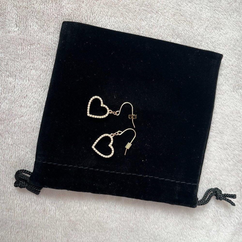 heart shaped earrings rose gold